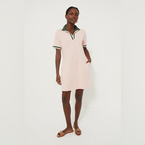 TUCKERNUCK Pink Salt Hutton Polo Dress Green Stripes Tennis Prep Preppy S Golf - Picture 5 of 11
